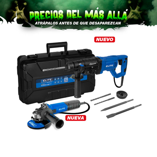 COMBO ROTOMARTILLO SDS PLUS 800W + ESMERILADORA ANGULAR 4 1/2 BRUSHLESS