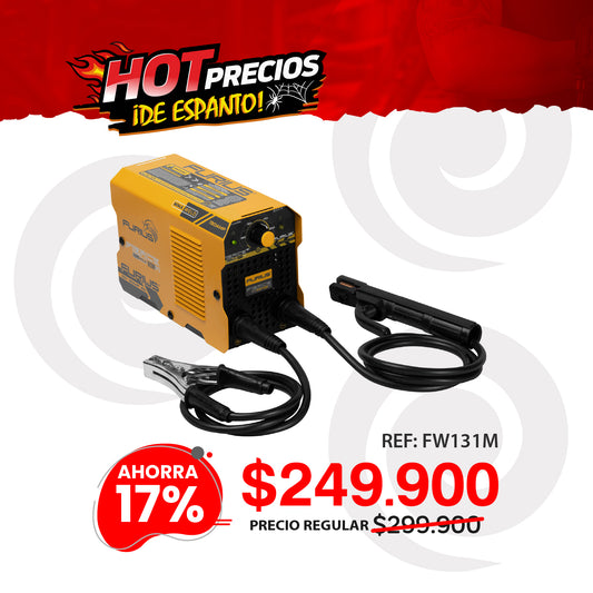 Soldador inversor FURIUS FIERCE 131M 130A 110V para electrodo y TIG raspado