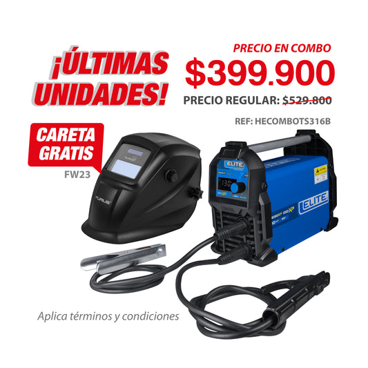 Equipo de soldadura Elite ARC 130XP - Gratis Careta FW23
