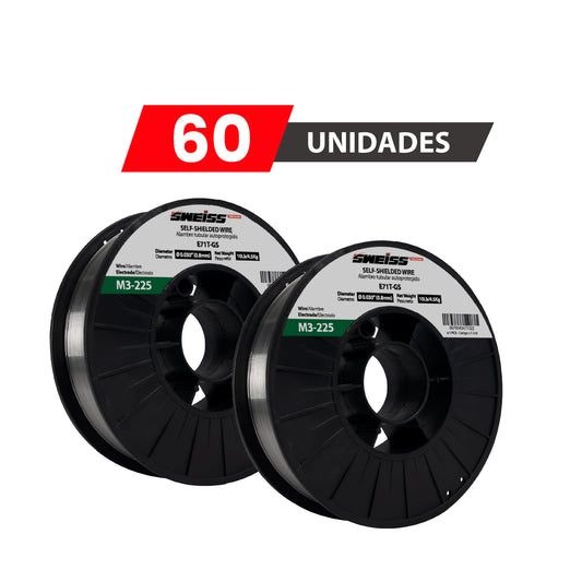 PACK X60 Rollo soldadura tubular autoprotegida 0.030” (0.8mm)