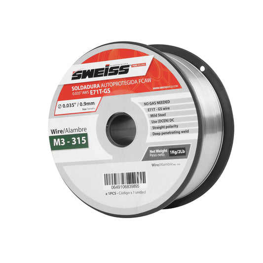Rollo soldadura FCAW autoprotegida 0.035'  0.9mm AWS E71T-GS (2 Lb)