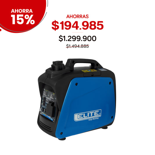 Planta eléctrica inverter a gasolina ELITE 800W 120V portátil