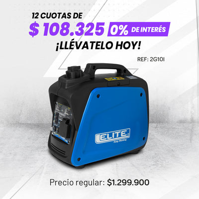 Planta eléctrica inverter a gasolina ELITE 800W 120V portátil