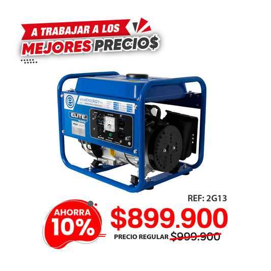 Generador eléctrico a gasolina 1300W ELITE