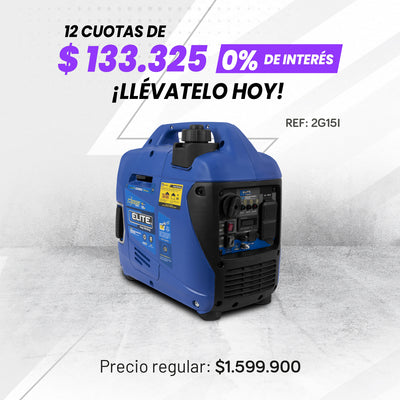 Planta eléctrica inverter a gasolina ELITE 1500W 120V portátil
