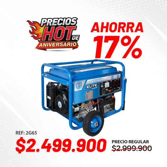 Generador eléctrico a gasolina 6.500 watts profesional ELITE