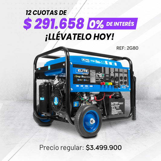 Planta eléctrica a gasolina ELITE 8000W 120/240V arranque eléctrico