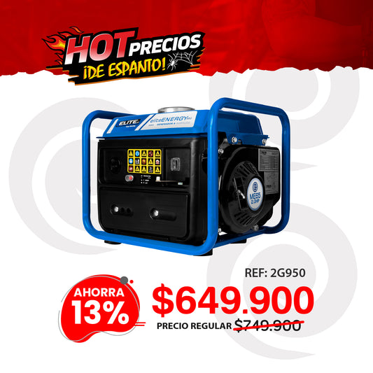 Generador eléctrico a gasolina 950W ELITE