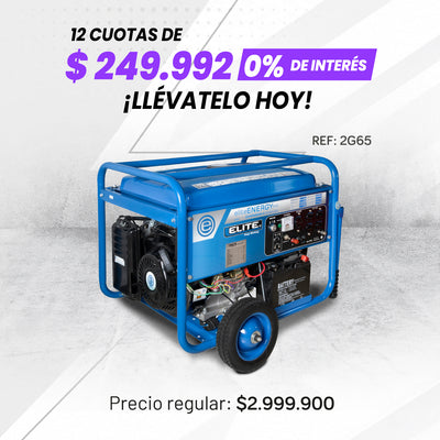 Planta eléctrica portátil a gasolina ELITE 6500W 120/240V arranque eléctrico