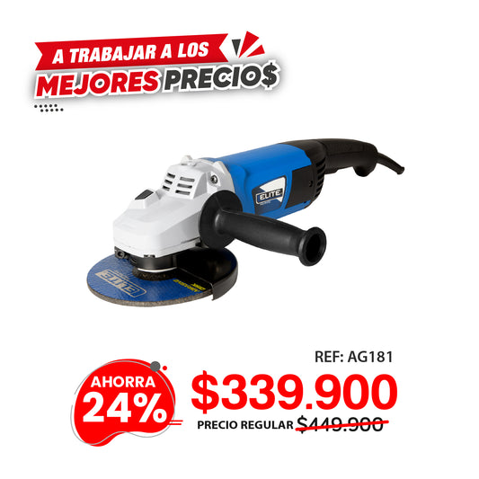 Esmeriladora angular eléctrica 7" 2.200W 7.500RPM ELITE