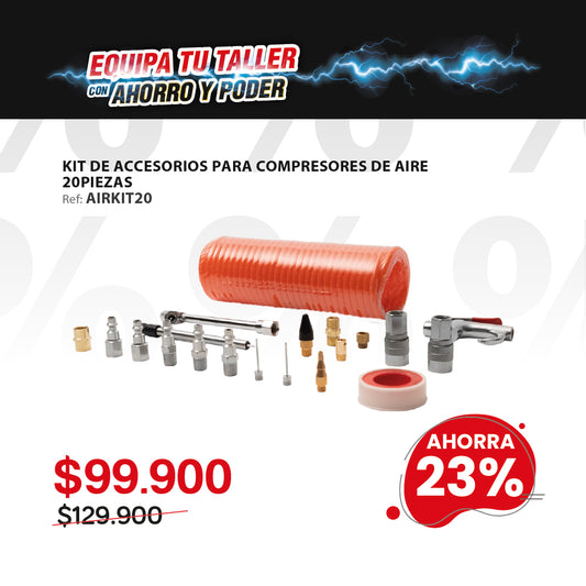 Kit de accesorios para compresor de aire de 20 piezas ELITE