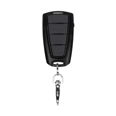 Control remoto de 433MHz y 4 canales compatible con todos los motores Accessmatic. Incluye soporte de visera para el carro e interruptor de encendido. ALP4