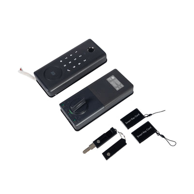 Cerradura inteligente ACCESSMATIC para puertas de hasta 6cm de ancho. 4 métodos de apertura: huella, aplicación (bluetooth), contraseña y llave. OWL404