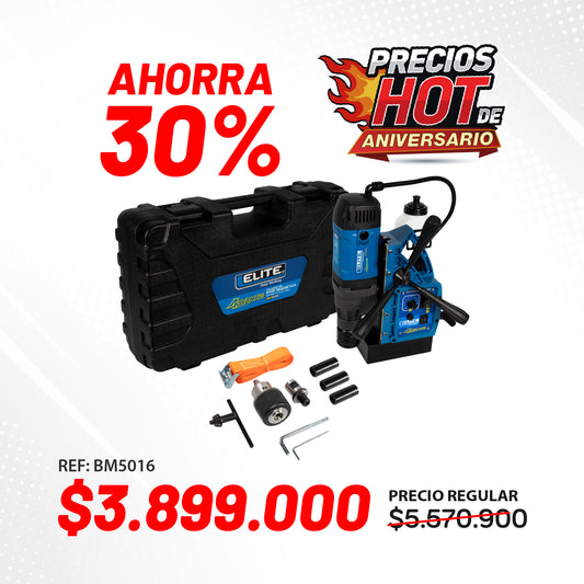 Taladro de Base Magnetica BM5016 ADVANCE, Encastre Tipo Weldon, con capacidad de perforacion maxima de 50mm (2pul).