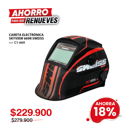 Careta electrónica fotosensible  SKY VIEW 669R