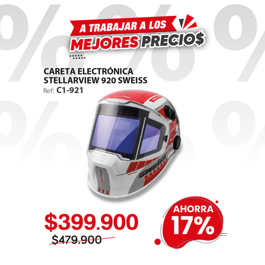 Careta electrónica fotosensible automática con visor extra grande. STELLAR VIEW 920