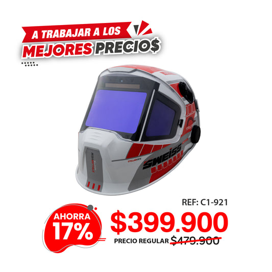 Careta electrónica fotosensible automática con visor extra grande. STELLAR VIEW 920