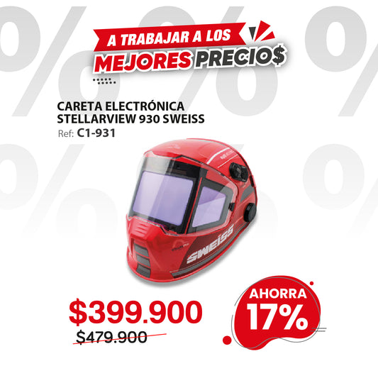 Careta electrónica fotosensible automática con visor extra grande. STELLAR VIEW 930