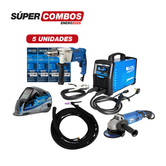 Combo Soldador Inversor 250A + Careta + Esmeriladora + Taladro + Antorcha