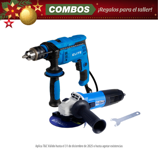 COMBO ESMERILADORA ANGULAR 4-1/2INCH 820 W + TALADRO PERCUTOR 1/2PUL