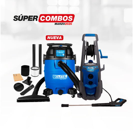 COMBO ASPIRADORA ULTRA SILENCIOSA 16GAL + HIDROLAVADORA ELECTRICA 2400W