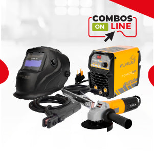 COMBO SOLDADOR INVERSOR + CARETA FOTOSENSIBLE + ESMERILADORA ANGULAR 4 1/2 PULG 800W