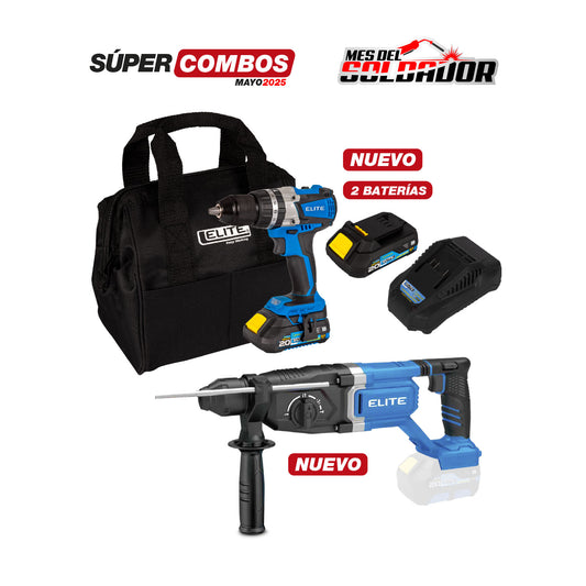 COMBO ROTOMARTILLO 26 MM SDS PLUS INALÁMBRICO BRUSHLESS TECH + TALADRO PERCUTOR ATORNILLADOR INALÁMBRICO BRUSHLESS DE 1/2” - 13MM