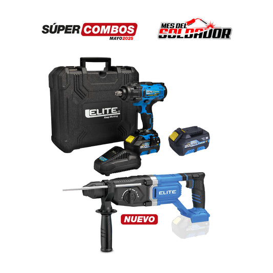 COMBO ROTOMARTILLO 26 MM SDS PLUS INALÁMBRICO BRUSHLESS TECH + LLAVE DE IMPACTO INALÁMBRICA 1/2” HEX
