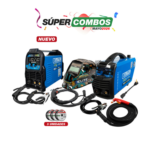 COMBO CORTADOR DE PLASMA + SOLDADOR INVERSOR + CARETA ELECTRONICA + ROLLO SOLDADURA