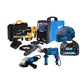 COMBO SOLDADOR INVERSOR + CARETA ELECTRONICA + ESMERILADORA ANGULAR 4-1/2PUL+ TALADRO PERCUTOR 1/2PUL + ROTOMARTILLO INALMBRICO + MOTO TOOL 180W