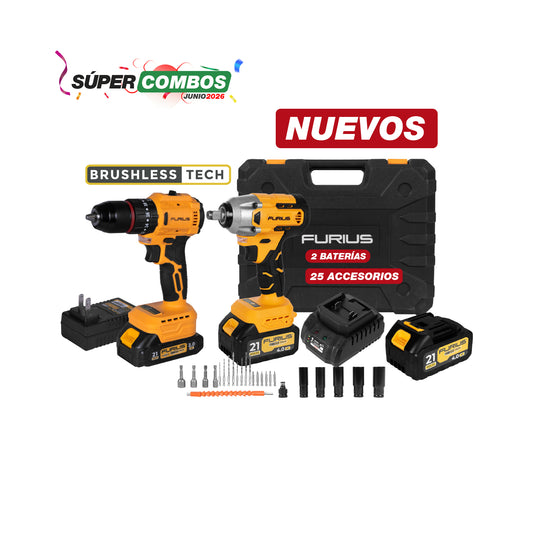 COMBO LLAVE DE IMPACTO INALAMBRICA + TALADRO PERCUTOR