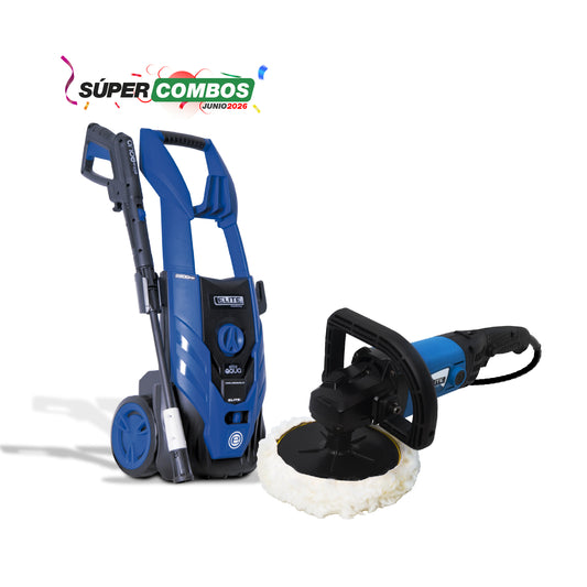 COMBO PULIDORA DE FELPA/POLICHADORA 7INCH 1400W + HIDROLAVADORA ELECTRICA 2200W