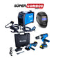 COMBO SOLDADOR ARC180S + CARETA ELECTRONICA SOLDADURA + PULIDORA INALAMBRICA + TALADRO PERCUTOR INALAMBRICO