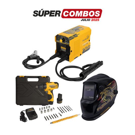 COMBO SOLDADOR INVERSOR + CARETA ELECTRONICA+ TALADRO ATORNILLADOR INALAMBRICO