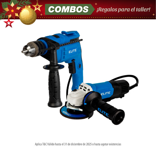 COMBO ESMERILADORA ANGULAR + TALADRO PERCUTOR