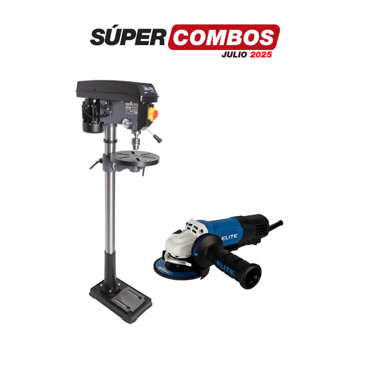 COMBO TALADRO DE ARBOL 550W + ESMERILADORA ANGULAR 4-1/2PU