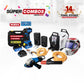 COMBO SOLDADOR INVERSOR + CARETA ELECTRONICA SOLDADURA + ESMERILADORA ANGULAR 4-1/2PUL + LLAVE DE IMPACTO INALAMBRICA 21V + CERRADURA INTELIGENTE