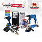 COMBO SOLDADOR INVERSOR + TALADRO PERCUTOR 1/2PUL + ESMERILADORA ANGULAR 4-1/2INCH + CARETA ELECTRONICA SOLDADURA  + TALADRO DE IMPACTO INALÁMBRICO
