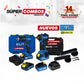 COMBO TALADRO DE IMPACTO INALAMBRICO 21V + LLAVE DE IMPACTO INALAMBRICA 21V + CERRADURA INTELIGENTE AJUSTABLE