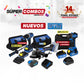 COMBO TALADRO DE IMPACTO INALAMBRICO + LLAVE DE IMPACTO INALAMBRICA 21V + ESMERILADORA INALAMBRICA + BATERIA ION DE LITHIO 40V + CARGADOR DE BATERIA 40V