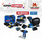 COMBO TALADRO DE IMPACTO + LLAVE DE IMPACTO+ PISTOLA DE CALOR INDUSTRIAL + ESMERILADORA INALAMBRICA + BATERIA ION DE LITHIO 40V + CARGADOR DE BATERIA 40V