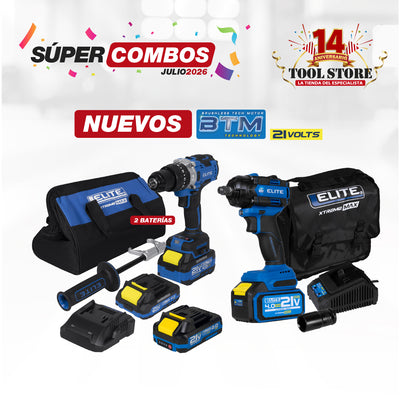 COMBO LLAVE DE IMPACTO INALAMBRICA CUADRANTE + BATERÍA XTREME LI-ION 21V 2.0AH + TALADRO DE IMPACTO INALAMBRICO 21V