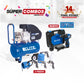 COMBO COMPRESOR DE AIRE DIRECTO + SET DE 5 PIEZAS PISTOLA DE PINTURA + TALADRO DE IMPACTO 16V MANDRIL 13 MM