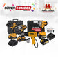 COMBO KIT TALADRO PERCUTOR INALAMBRICO + PISTOLA DE CALOR + LLAVE DE IMPACTO INALAMBRICA CUADRANTE