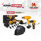 COMBO KIT 21 V INALAMBRICO TALADRO + PISTOLA DE CALOR FURIUS 1800W + TALADRO INALAMBRICO 3/8PUL + CARETA FOTOSENSIBLE