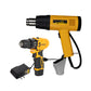 COMBO TALADRO INALAMBRICO 3/8PUL + PISTOLA DE CALOR FURIUS 1800W