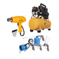 COMBO COMPRESOR DE AIRE SILENCIOSO + SET DE 5 PIEZAS PISTOLA DE PINTURA + PISTOLA DE CALOR