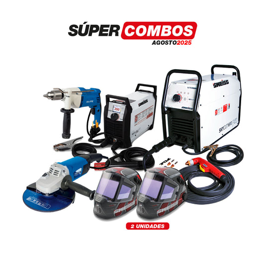 COMBO PLASMA SWEISS SKYCUT 690 + ANTORCHA DE PLASMA + SOLDADOR INVERSOR  + CARETA ELECTRONICA SOLDADURA + TALADRO DE ROTACION + ESMERILADORA ANGULAR 9INCH