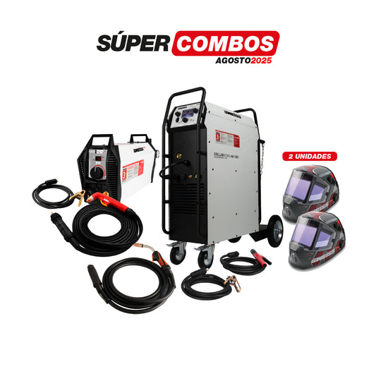 COMBO SOLDADOR INVERSOR STELLARWORKS 4070 + ANTORCHA  + CARETA ELECTRONICA SOLDADURA + CORTADOR DE PLASMA  + ANTORCHA DE PLASMA