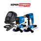 COMBO SOLDADOR INVERSOR ELITE ARC 200 + CARETA ELECTRONICA SOLDADURA ELITE + ESMERILADORA ANGULAR 4-1/2INCH + TALADRO PERCUTOR